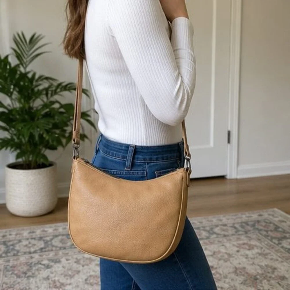 Navy Suede Crossbody Bag